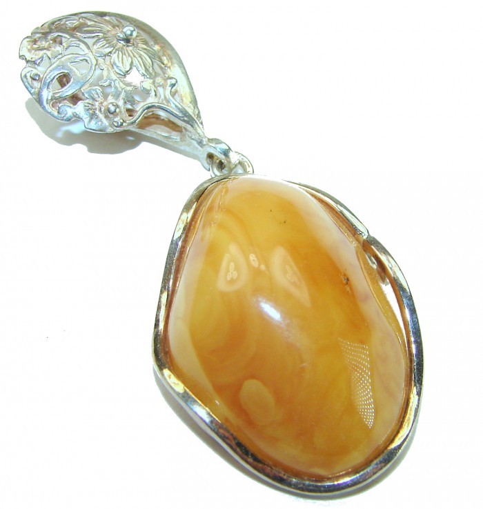 Vintage Beauty authentic Baltic Amber .925 Sterling Silver handcrafted pendant - photo 3