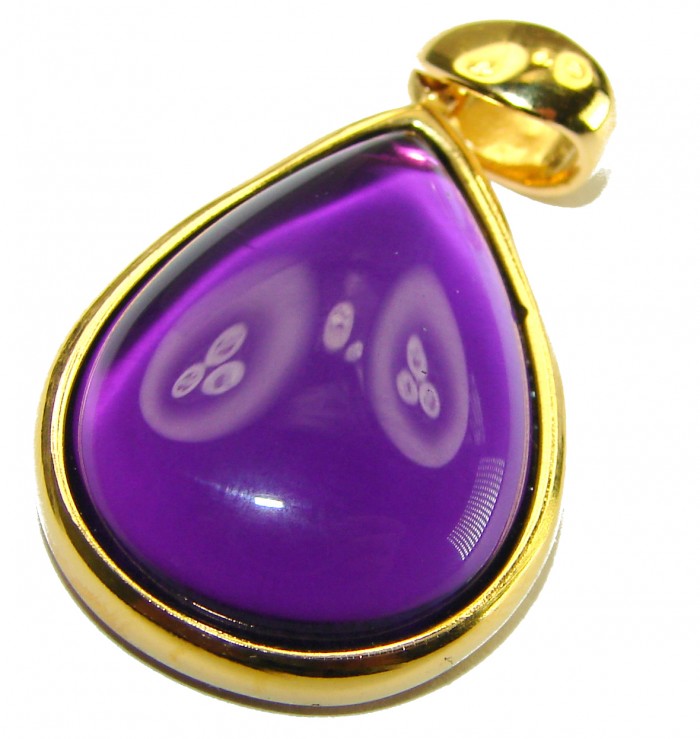 Vintage Design Amethyst 14K Rose Gold over .925 Sterling Silver handcrafted Pendant - photo 2
