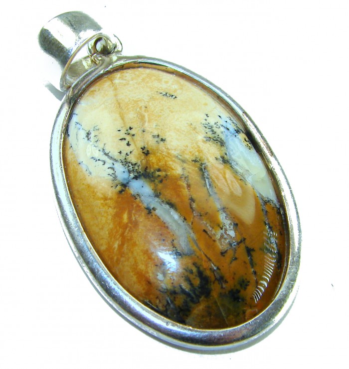 Top quality Picture Jasper .925 Sterling Silver handmade Pendant - Top quality Picture Jasper pendant, close-up, .925 Sterling Silver setting
