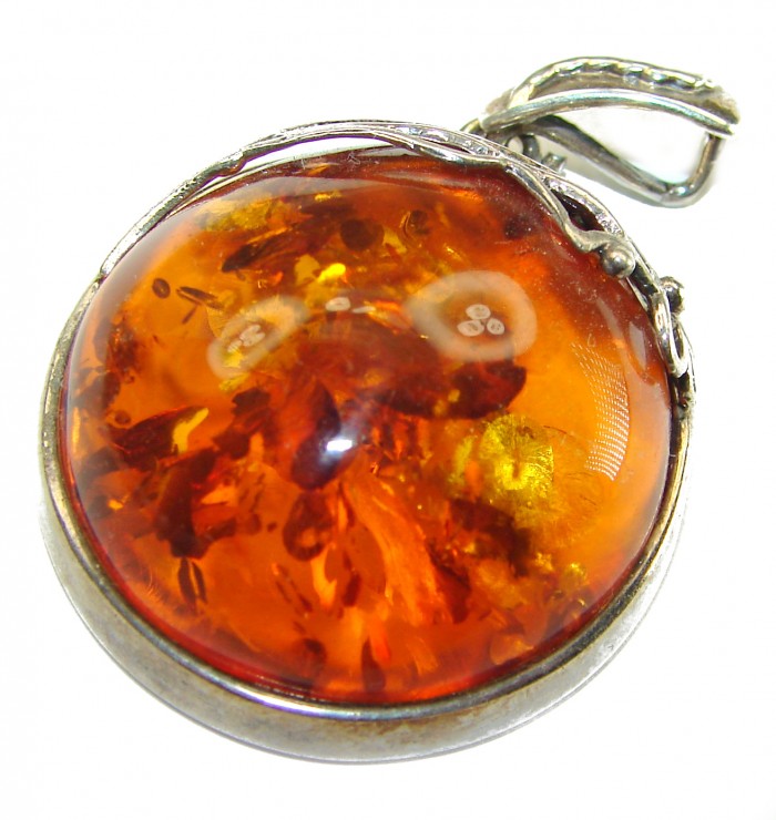 Vintage Beauty authentic Baltic Amber .925 Sterling Silver handcrafted pendant - photo 3