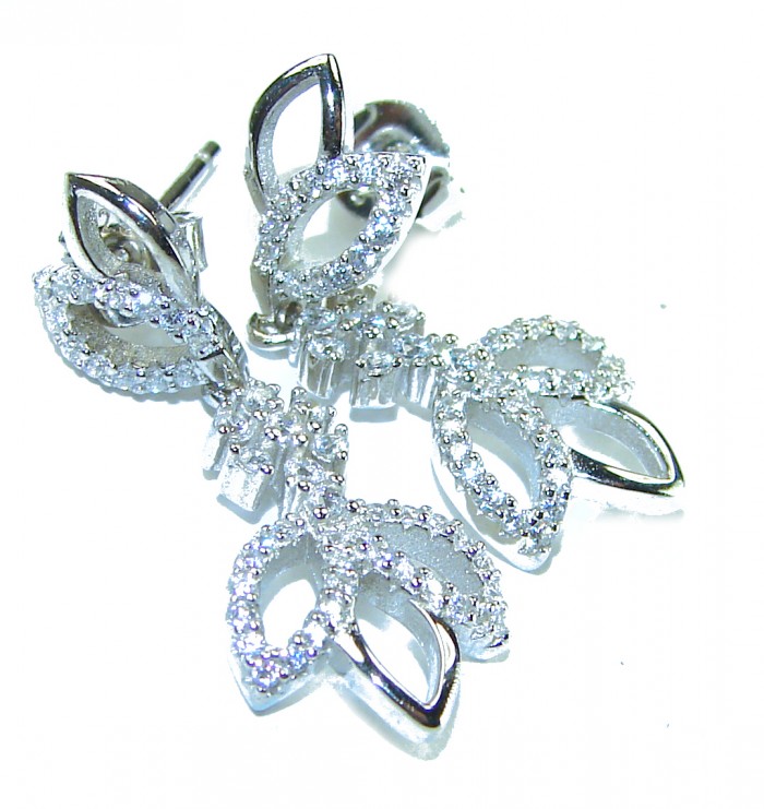 Exclusive White Topaz .925 Sterling Silver .925 Sterling Silver handcrafted Earrings - photo 3