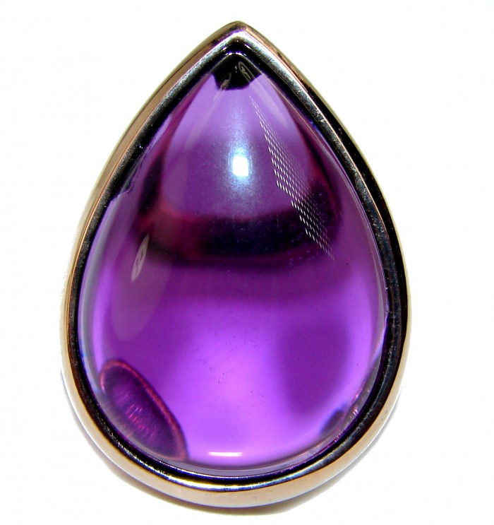 Spectacular Amethyst 14K Gold over .925 Sterling Silver Handcrafted Large Ring size 6 1/4 - photo 1
