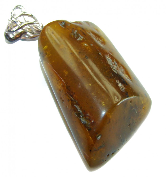 Vintage Beauty authentic Baltic Amber .925 Sterling Silver handcrafted pendant - photo 1