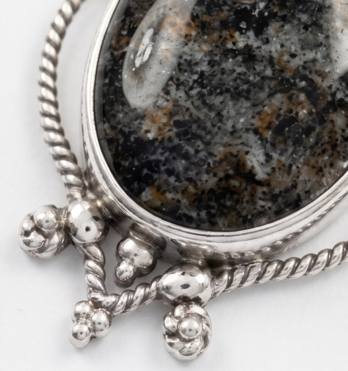 29.2 carat Botswana Agate .925 Sterling Silver handmade Large Pendant - photo 3