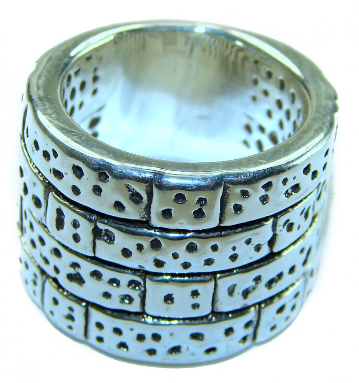 Large Bali made .925 Sterling Silver handcrafted Ring s. 7 - photo 2