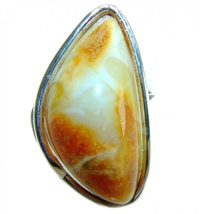 Carmel-by-the-Sea Authentic Butterscotch Baltic Sea Amber .925 Sterling Silver handcrafted ring; s. 7 adjustable - photo 2