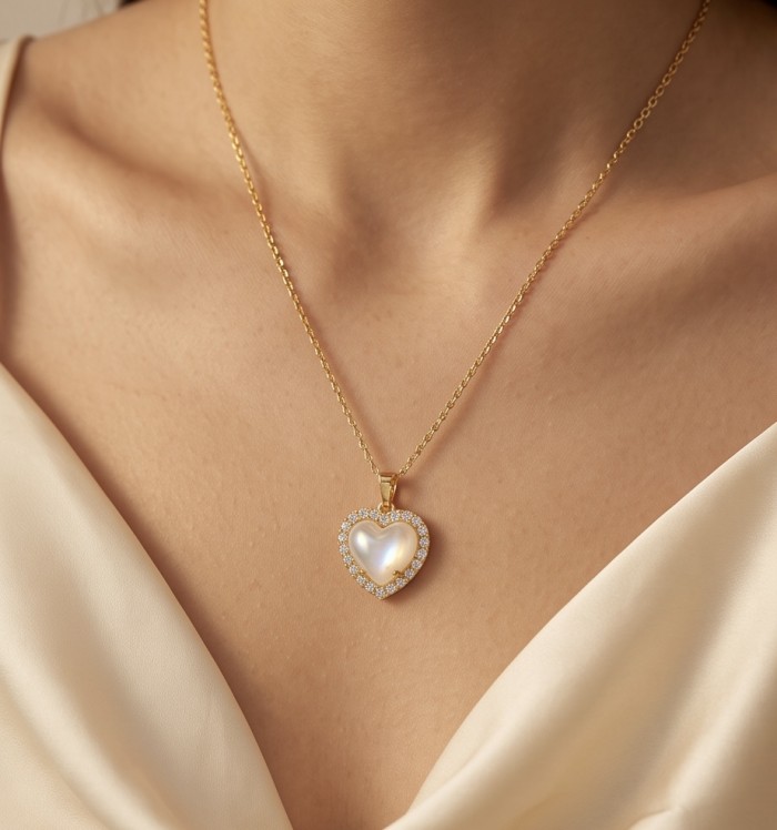 Romantica Natural 8.4 carat Blister Pearl Golden handmade necklace - photo 1