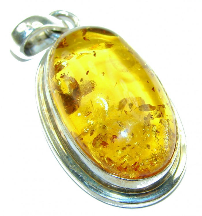 Vintage Beauty authentic Baltic Amber .925 Sterling Silver handcrafted pendant - photo 3