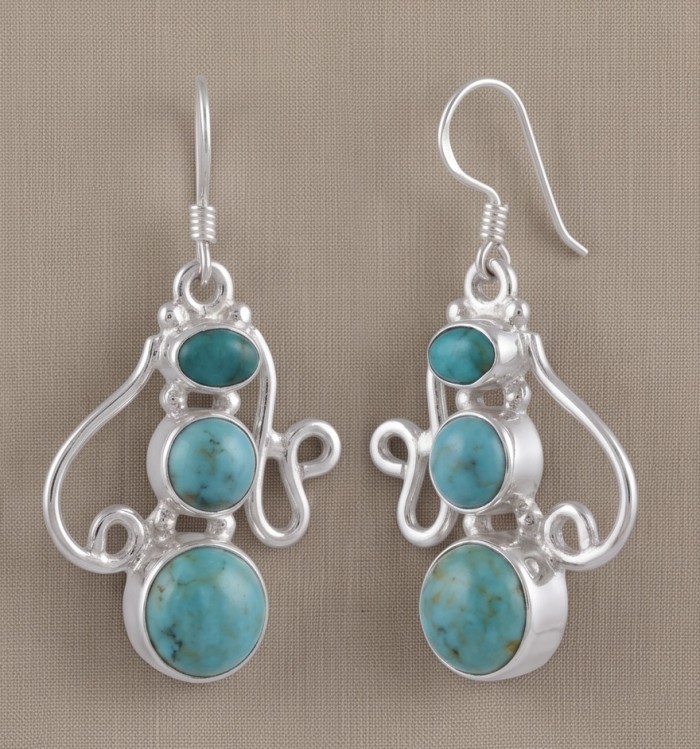Authentic Turquoise Silver handcrafted Earrings - photo 4