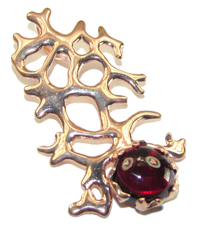 Ocean Reef Garnet 14K Gold over .925 Sterling Silver handmade pendant - photo 3