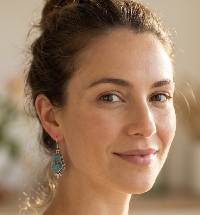 Solid Turquoise Coral Silver earrings - photo 1