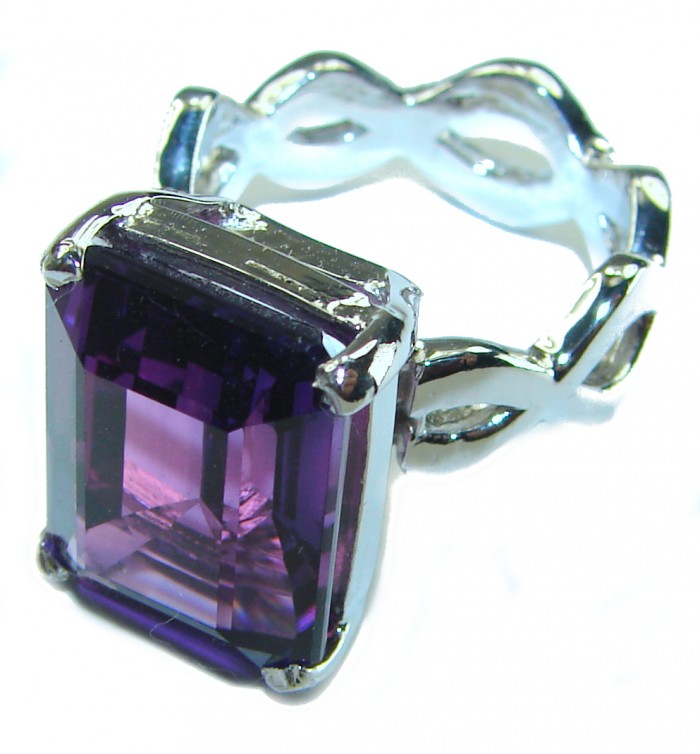 Purple Garden Amethyst .925 Sterling Silver Handcrafted Ring size 6 - photo 1