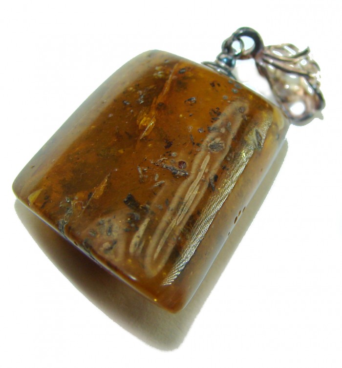 Vintage Beauty authentic Baltic Amber .925 Sterling Silver handcrafted pendant - photo 2