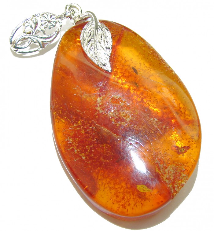 Authentic Baltic Amber .925 Sterling Silver handmade Pendant - photo 2