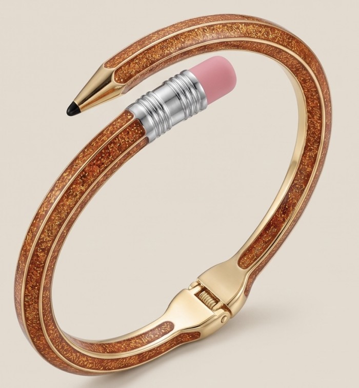 Pencil Enamel Hinge Bangle in Pastel Pink Color Fashion Bracelet - photo 4