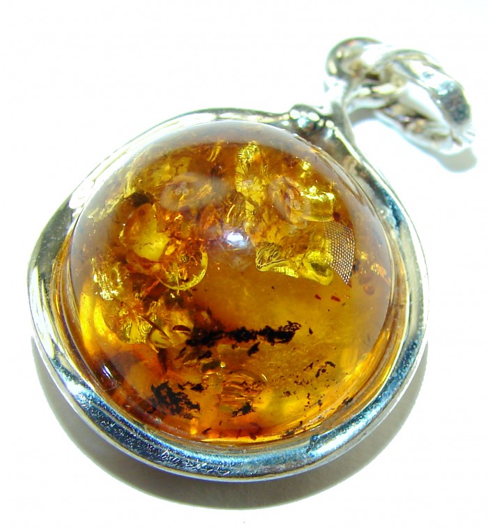 Vintage Beauty authentic Baltic Amber .925 Sterling Silver handcrafted pendant - photo 3