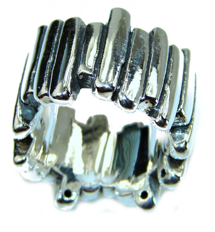 Large Bali made .925 Sterling Silver handcrafted Ring s. 6 - photo 1