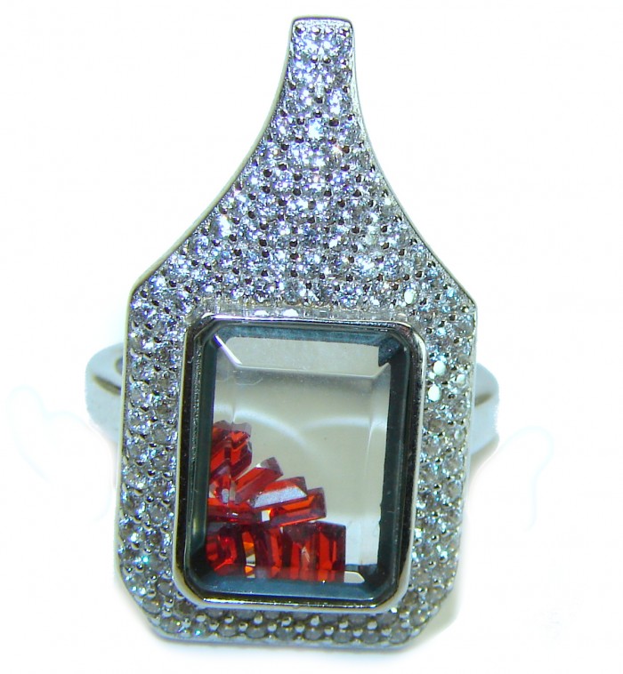 Luxurious 8.2 carat natural Ruby .925 Sterling Silver handcrafted Ring size 6 - photo 2