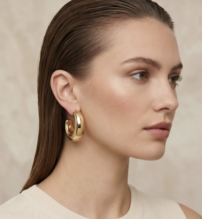 Luxurious Golden tone handcrafted Stylish earrings - photo 1