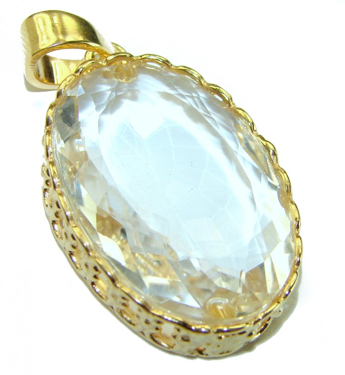 15.3 carat Lemon Quartz .925 Sterling Silver handcrafted pendant - photo 1