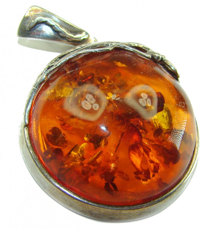 Vintage Beauty authentic Baltic Amber .925 Sterling Silver handcrafted pendant - photo 1