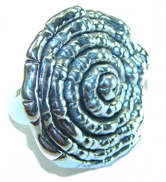 Large Italy Made Silver Sterling Silver LARGE ring s. 6 1/4 - photo 2