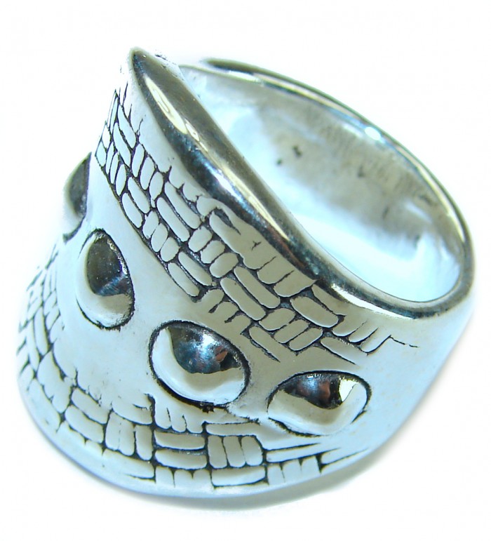 Large Bali made .925 Sterling Silver handcrafted Ring s. 8 1/2 - photo 2