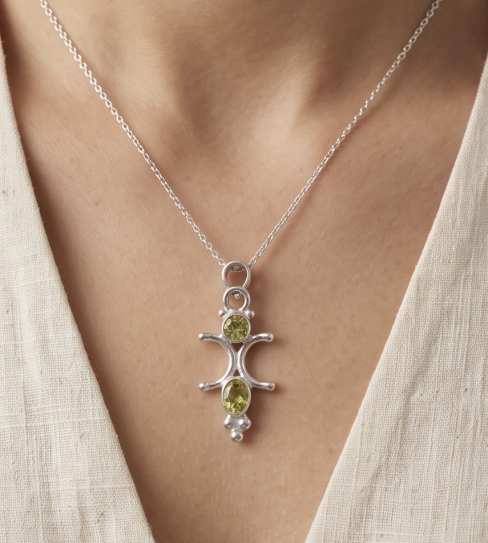 Victoria Authentic 3.0 carat Brazilian Citrine Silver handcrafted Statement Pendant - photo 1
