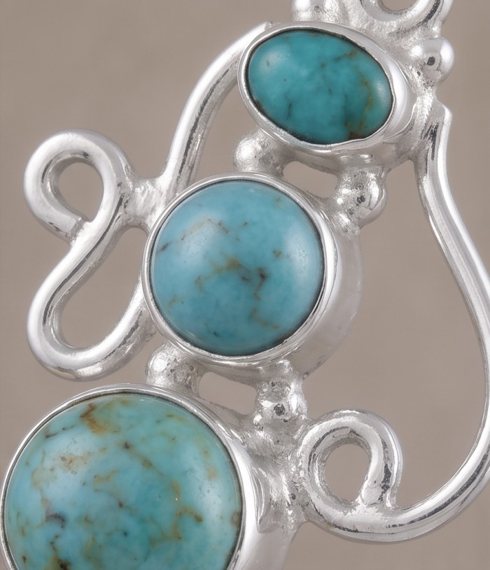 Authentic Turquoise Silver handcrafted Earrings - photo 3