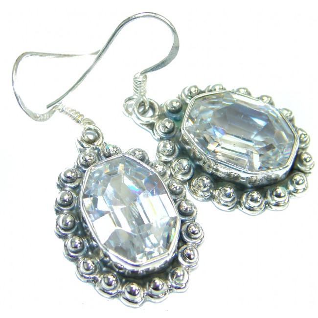 Cubic Zirconia .925 Sterling Silver handmade earrings