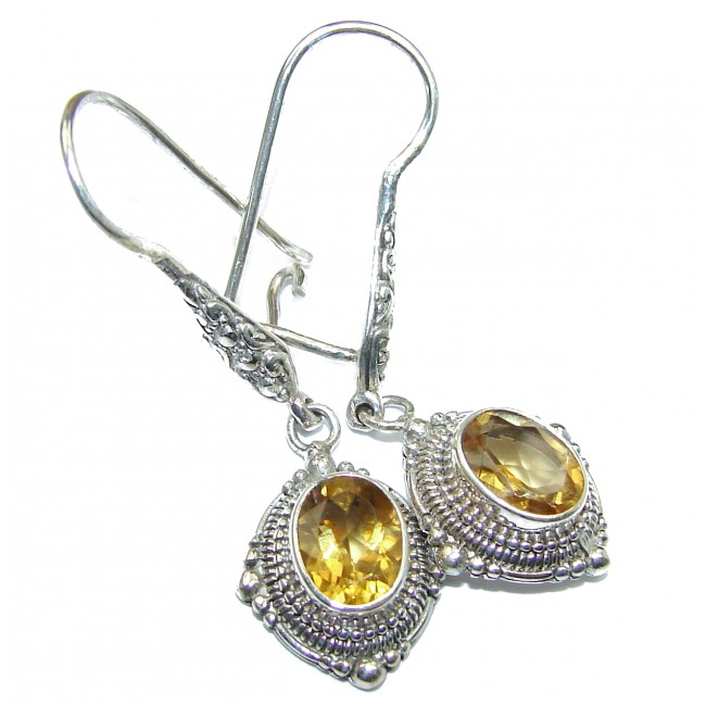 Vintage Style Authentic Citrine .925 Sterling Silver handmade earrings