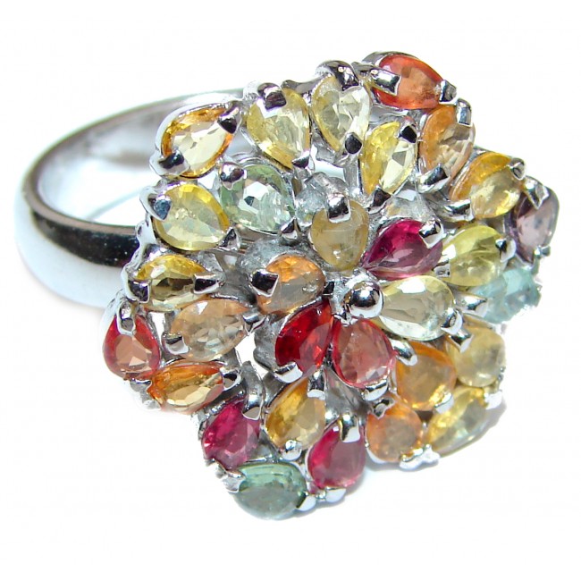 Sublime Tourmaline .925 Sterling Silver handcrafted Statement Ring size 7 1/2