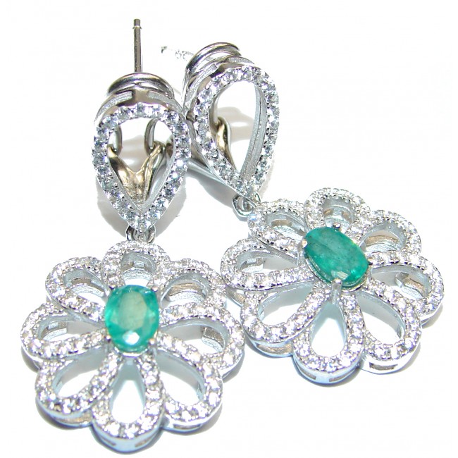 Melissa Authentic Emerald .925 Sterling Silver handmade earrings