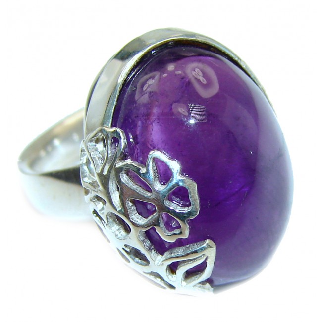 Massive 85ctw Purple Perfection Amethyst .925 Sterling Silver Ring size 8 adjustable