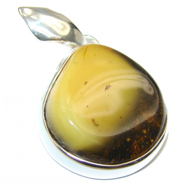 Real Beauty Natural Baltic Butterscotch Amber .925 Sterling Silver handmade Pendant