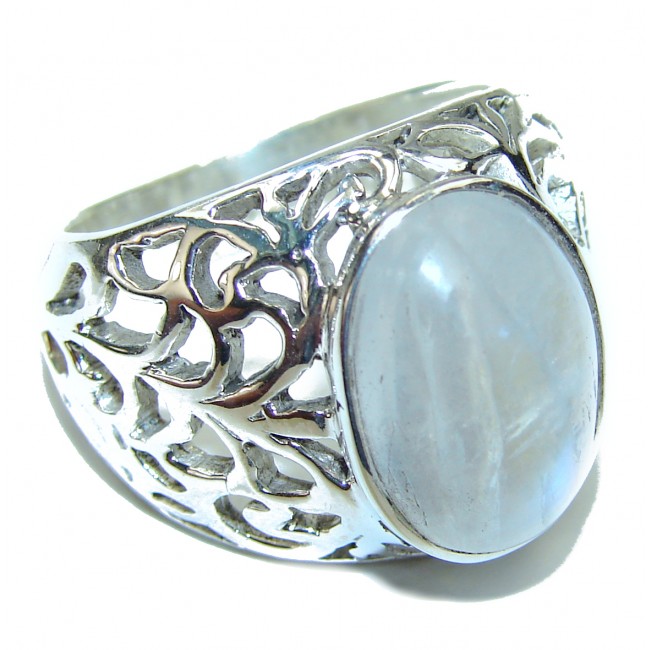 Fire Moonstone .925 Sterling Silver handmade ring s. 7