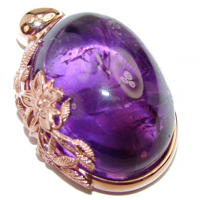 Truly spectacular 39.5ct Amethyst 18K Gold over .925 Sterling Silver handcrafted pendant