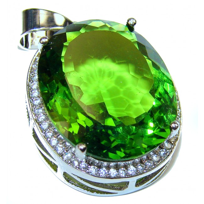 Spectacular Green Topaz .925 Sterling Silver handcrafted Pendant