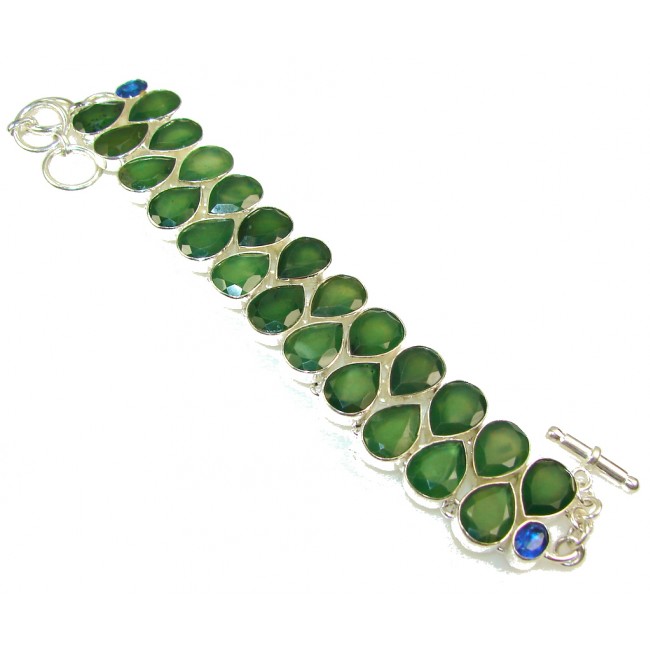 Natural Beauty!! Green Aventurine Sterling Silver Bracelet - model #12 ...