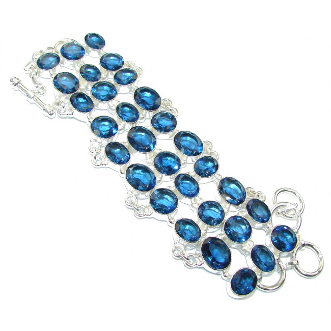 Stylish created London Blue Topaz Sterling Silver Bracelet - model #17 ...