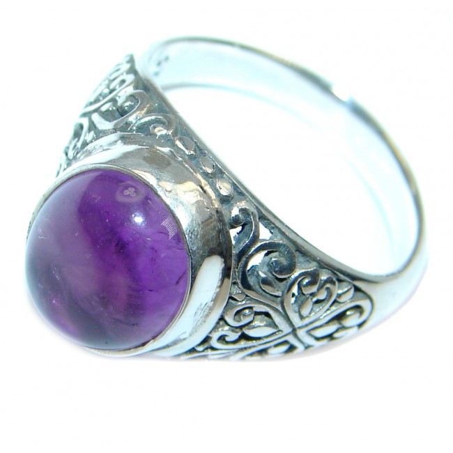 Amazing Natural Amethyst Sterling Silver handmade Ring size 8