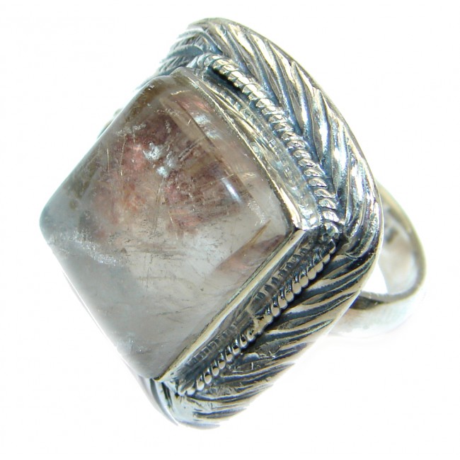 Gorgeous natural Sandstone Sterling Silver ring s. 6 1/4