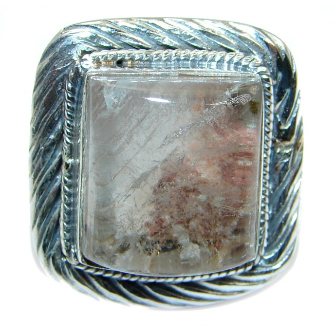 Gorgeous natural Sandstone Sterling Silver ring s. 6 1/4