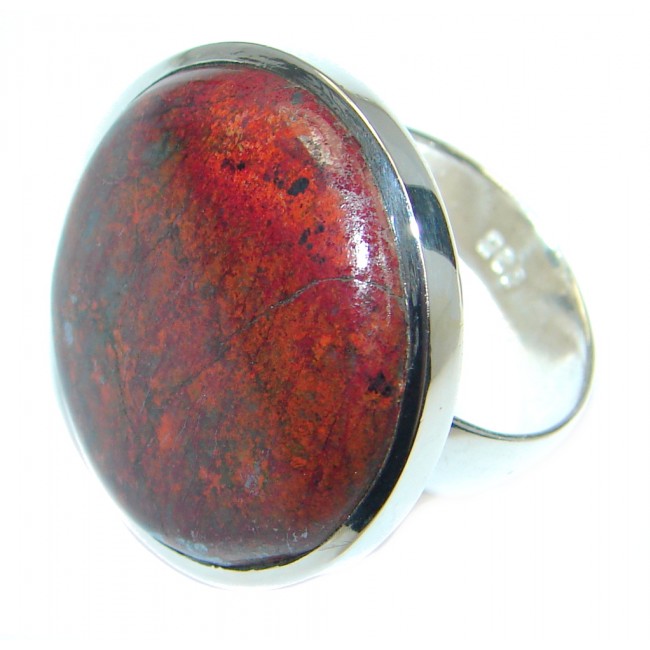 Perfect Sonora Jasper Sterling Silver handcrafted Ring size 7 adjustable