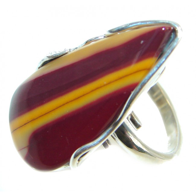 Sublime authentic Australian Mookaite Sterling Silver Ring size 7 adjustable