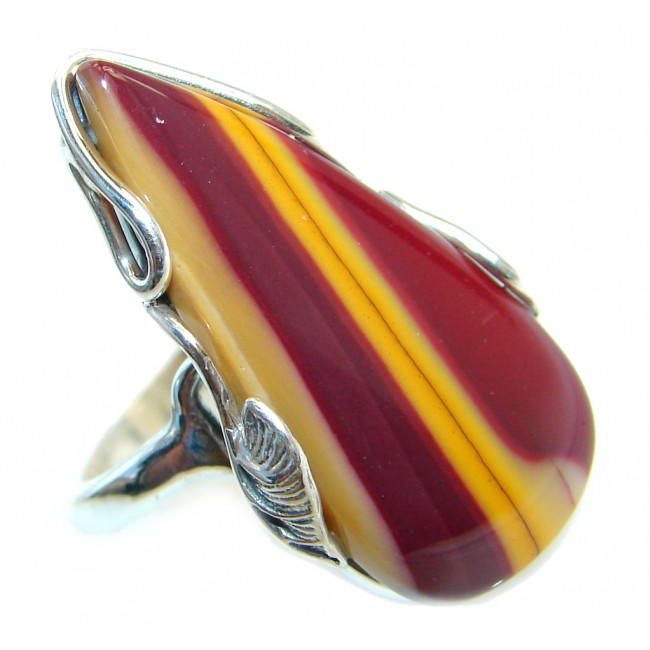 Sublime authentic Australian Mookaite Sterling Silver Ring size 7 adjustable
