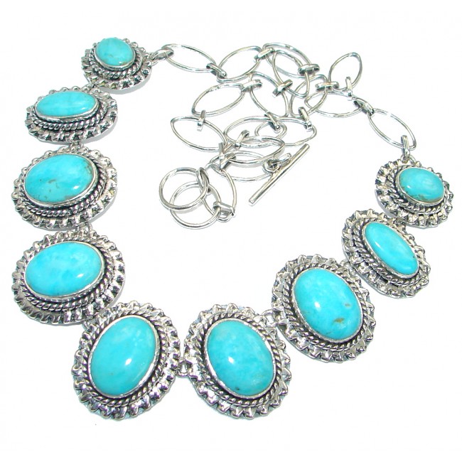 American Spirit Natural Sleeping Beauty Turquoise Sterling Silver handmade Necklace
