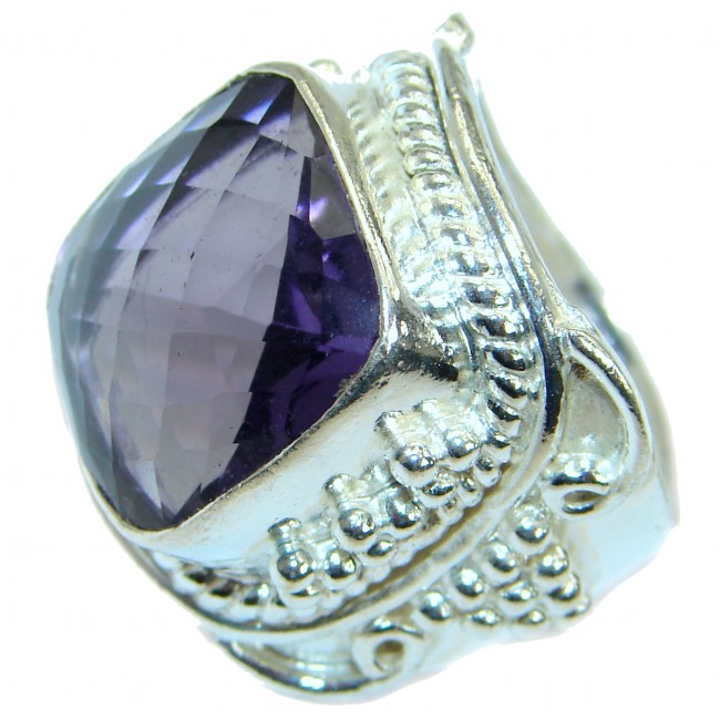 Purple Quartz .925 Sterling Silver ring s. 9 1/4