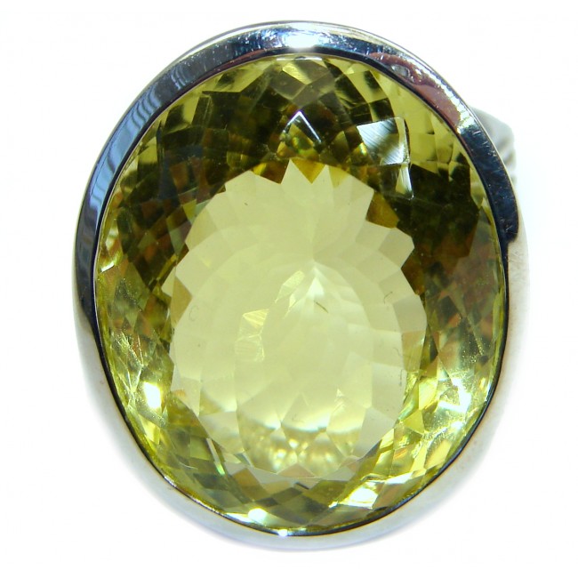 Gallery Piece 85ct. Natural Lemon Quartz .925 Sterling Silver ring s. 8 1/4