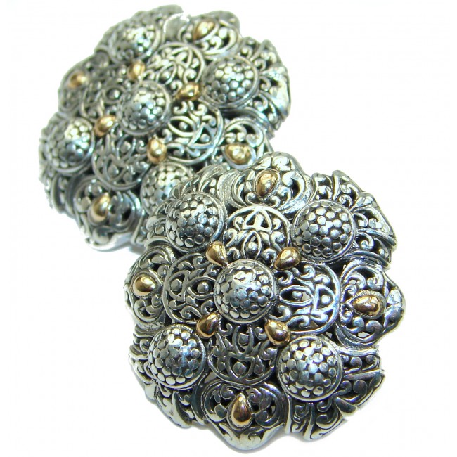 Bali Treasure Gold over .925 Sterling Silver handmade earrings